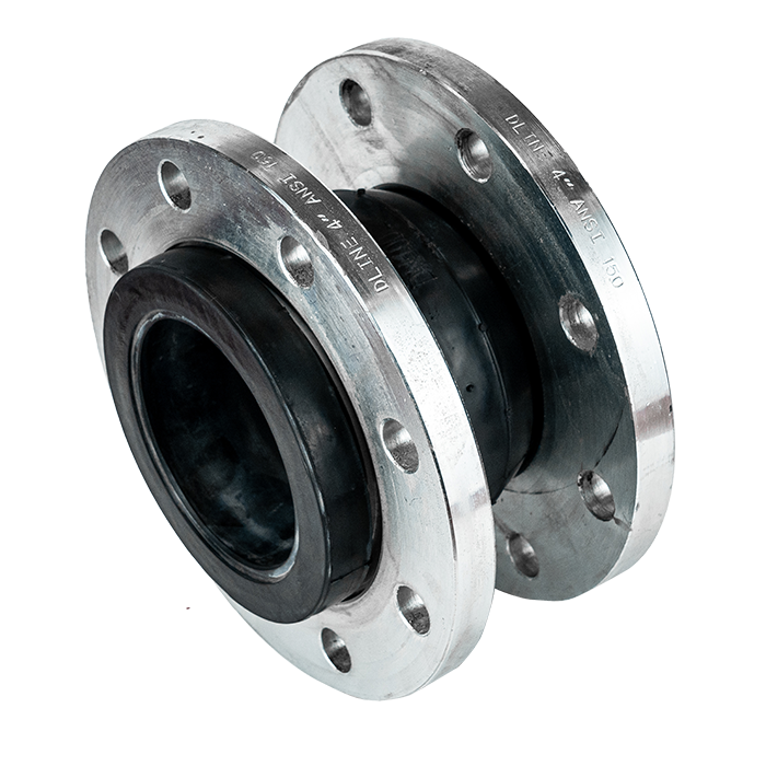 D-LINE 4" - JUNTA DE EXPANSION DE NEOPRENO DE 4" DIAMETRO LARGO 6", BRIDAS DE ACERO AL CARBONO RECUBIERTO DE ZINC, PESO 8.56 KG.