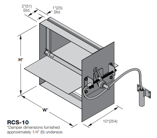 RCS-10 - Damper de control manual remoto de una sola hoja