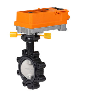 F6100L+JRBUP-MFT-T - Válvula de Mariposa, 4", 2 vías. Actuador, AC 24...240 V, DC 24...125 V, BACnet, 2xSPDT