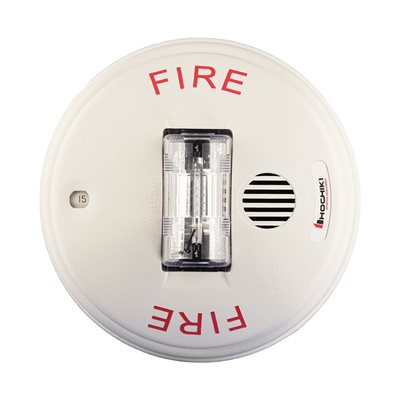 0500-06110 - HOCHIKI HORN STROBE 24VDC, MULTI CANDELA, MONTAJE EN EL TECHO, BLANCO