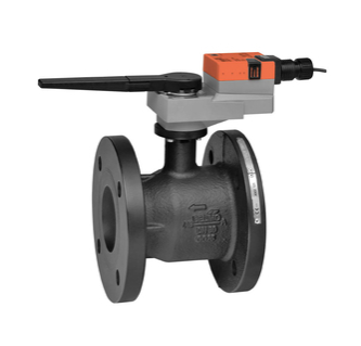 B6400S-186+GRX24-3 - Válvula de Control Caracterizada (CCV), 4", 2 vías, ANSI Class 125, Cv 186, Configurable, Actuador para válvula, Sin función de seguridad, AC/DC 24 V, On/Off (Encendido/Apagado), Punto flotante, Actuador montado