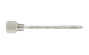 TE-TNS-N064N-12 - Termopozo de 6" de longitud con conexión de rosca NPT interna de 1/2" y externa de 3/4", de acero inoxidable 304.