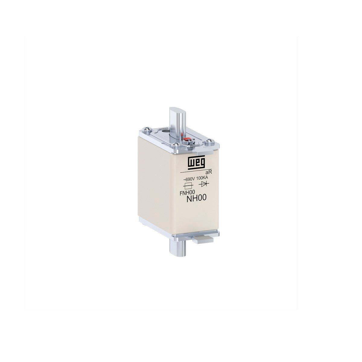 10701722 - FUSIBLE NH aR FNH00-25K-A, CORRIENTE NOMINAL 25 A, CONEXION CONTACTO CUCHILLA.