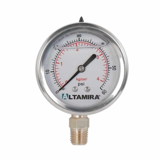 MAN0-60G - MANOMETRO CON GLICERINA, 0-60 PSI, CARATULA 2.5", CONEXION 1/4".