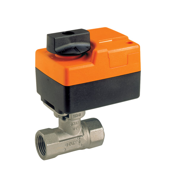 B210B+TR24-3 US - Válvula de Control Caracterizada (CCV), 1/2", 2 vías, Cv 1.2 Actuador para válvula, Sin función de seguridad, AC 24 V, On/Off (Encendido/Apagado), Punto flotante Actuador montado