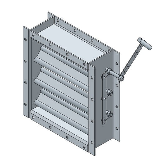 FRP-BD-94 - Compuerta de perfil aerodinámico para amortiguador de tiro inverso industrial de fibra de vidrio