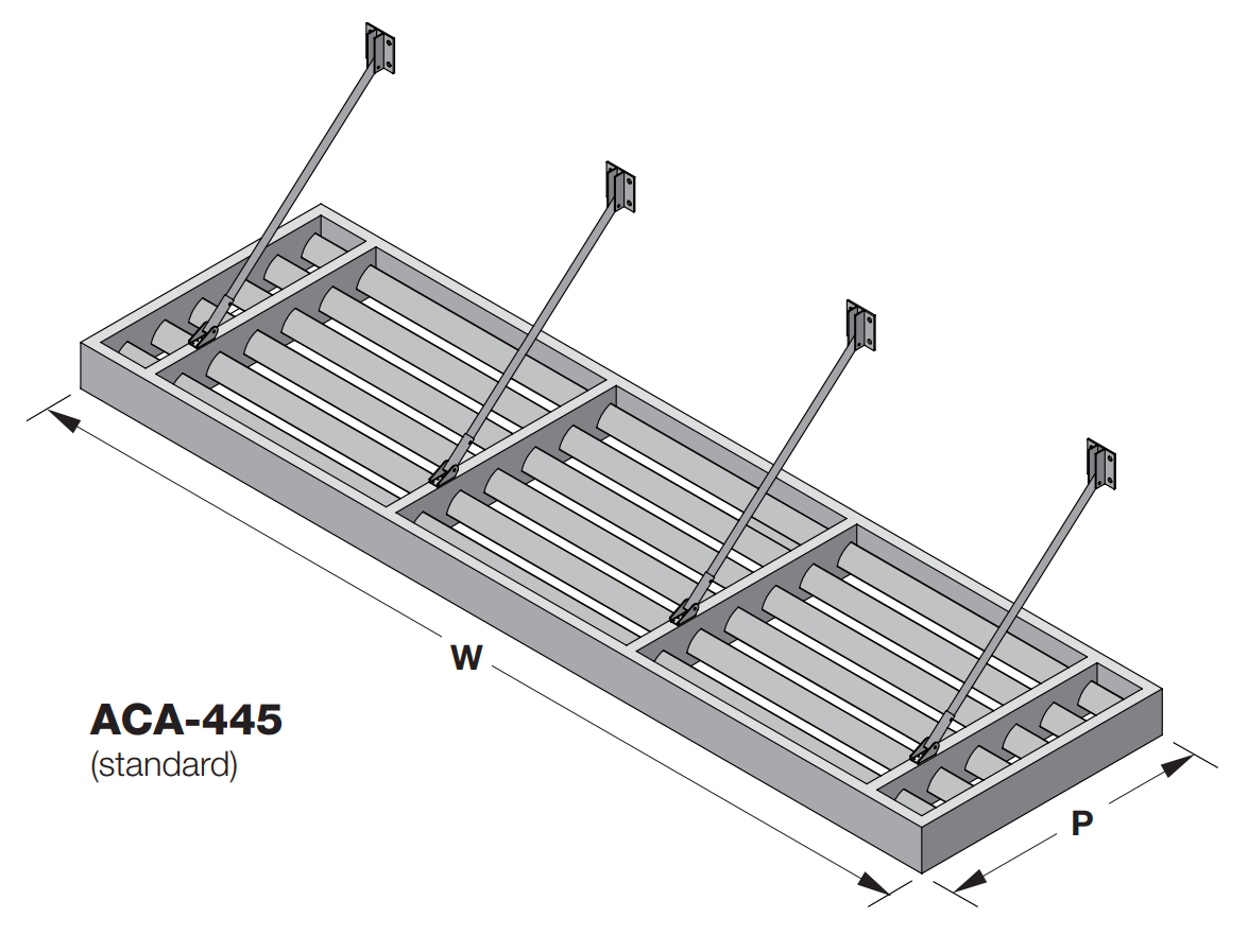 ACA-445 - Marquesina de aluminio extruido – hoja de perfil aerodinámico de 4"