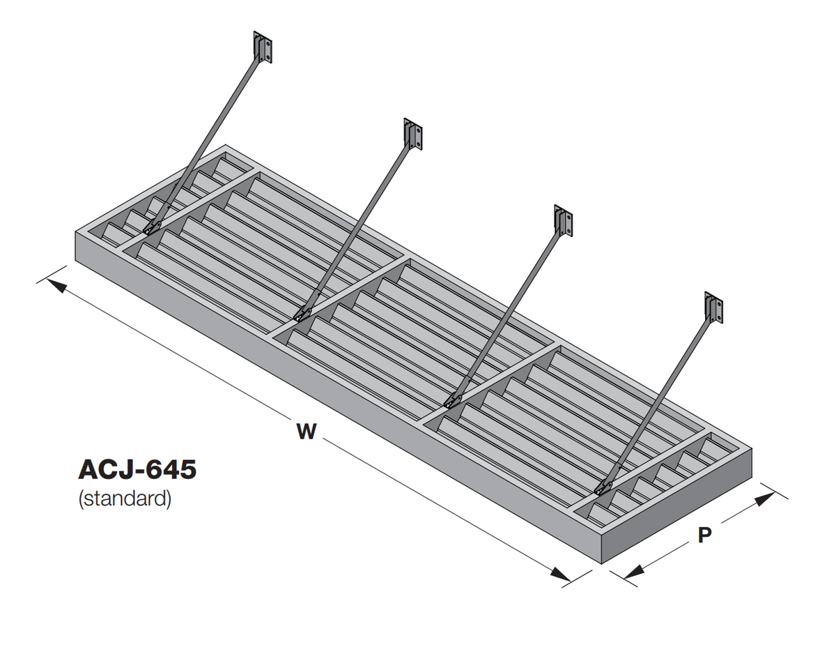 ACA-645 - Marquesina de aluminio extruido – hoja de perfil aerodinámico de 6"