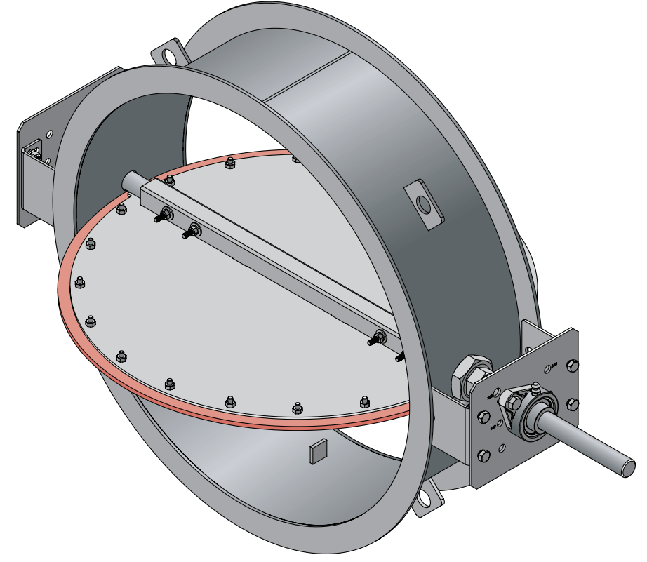 BT-95R - Damper de una sola hoja, hermético y redondo.