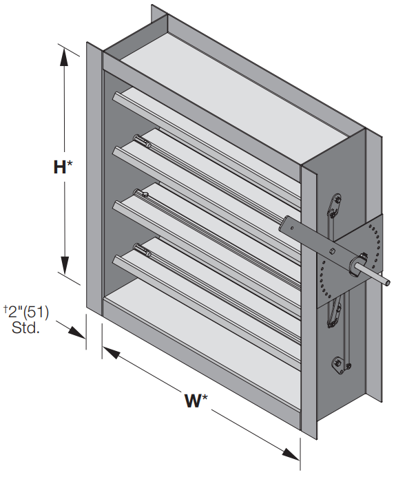 CD-81/82 - Damper industrial de control para aplicaciones de presión y velocidad medias a altas. Hoja 3V - 1/2" Eje.