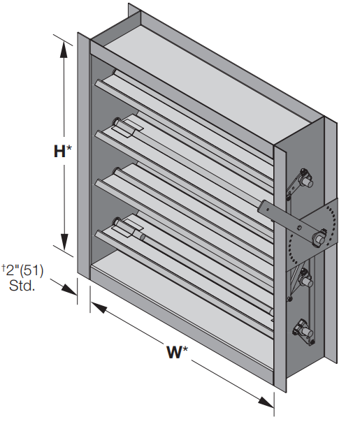 CD-83/84 - Damper industrial de control para aplicaciones de presión y velocidad medias a altas. Hoja 3V - 3/4" Eje.