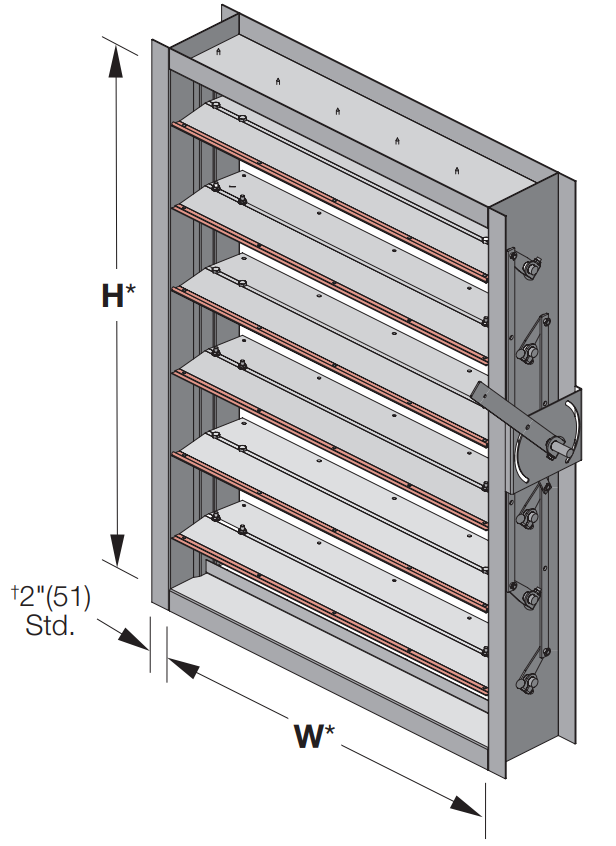 CD-93/94 - Damper industrial de control para aplicaciones críticas de fuga ultra baja. Hoja Airfoil - 3/4" Eje.