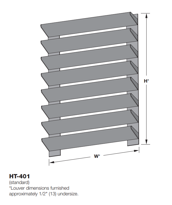 HT-401 - Pantalla de visualización de aluminio extruido de 4" de profundidad, Hoja de tubo de perfil aerodinámico horizontal