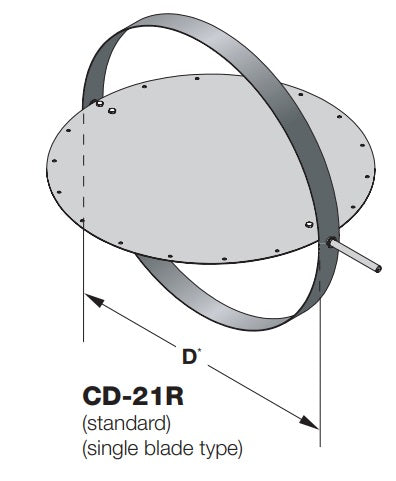CD-21R/22R - Damper de control redondo - Triple-V de una sola hoja
