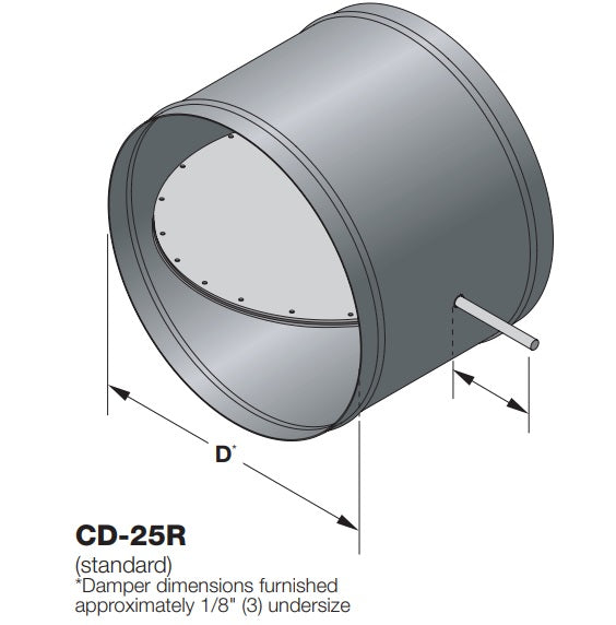 CD-25R - Damper de control redondo - Triple-V de una sola hoja