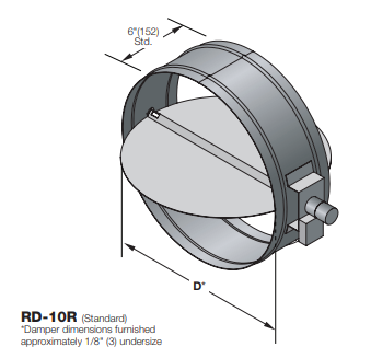 RD-10R - Damper de balanceo de una sola hoja con accionamiento remoto - Redondo