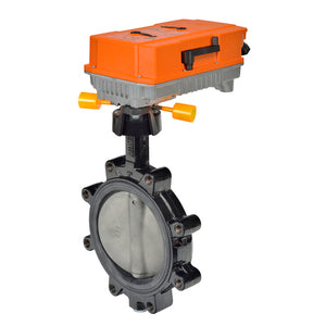 F6250L+PRBUP-MFT-T-250 - Válvula de Mariposa, DN 10" [250], 2 vías, ANSI Class, Cv 5340, Actuador  AC 24...240 V / DC 24...125 V, 2...10 V, 2x SPDT, Terminales.