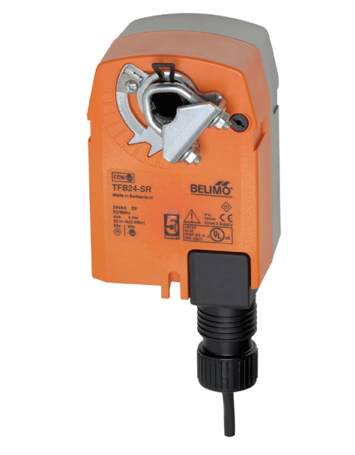 TFB24-SR - BELIMO ACTUADOR ELECTRÓNICO DE 22 IN-LB, ACOPLAMIENTO DIRECTO, CON RESORTE DE RETORNO, SEÑAL DE CONTROL PROPORCIONAL, VOLTAJE DE ALIMENTACIÓN A 24 AC/DC