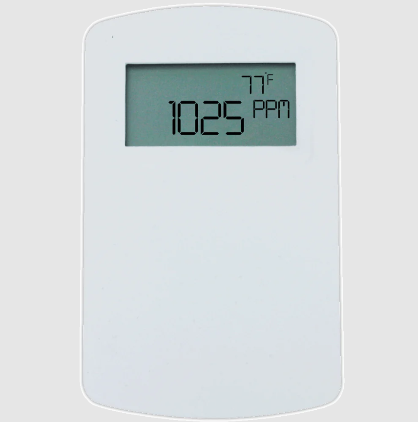 CDT-5N40-LCD-FC - Transmisor de dióxido de carbono, montaje en pared, rango de CO2 de 2000 ppm, salida de CO2 de 4 a 20 mA / 0 a (5 o 10) VCC.